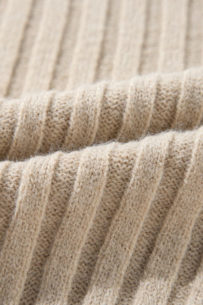 Cable-Knit Color Block Round Neck Sweater